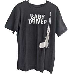 Baby Driver Ripple Junction Large Black Cotton Short Sleeve Graphic Tee Shirt